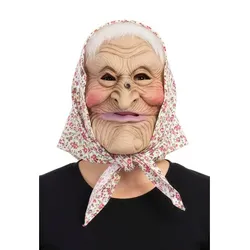 Maske "Hexe", bunt/weiß