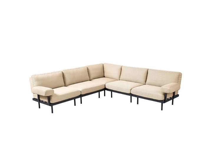 Outdoor-Ecksofa Modica Typ A 273 x 80 x 273cm Beige/Beige