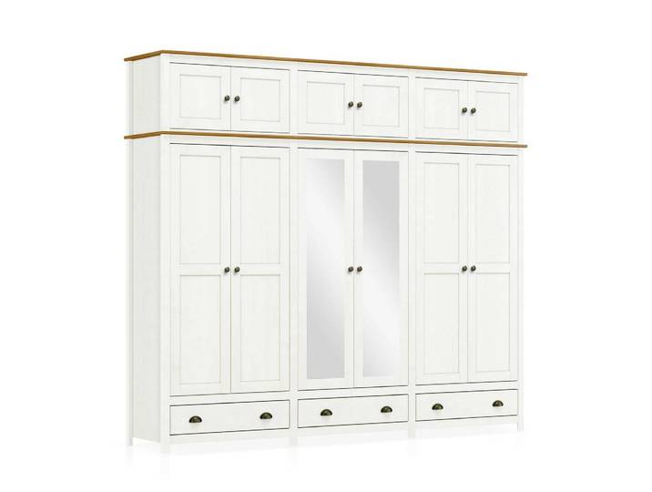 TRICO Kleiderschrank, Material Massivholz, 6türig mit Aufsatz