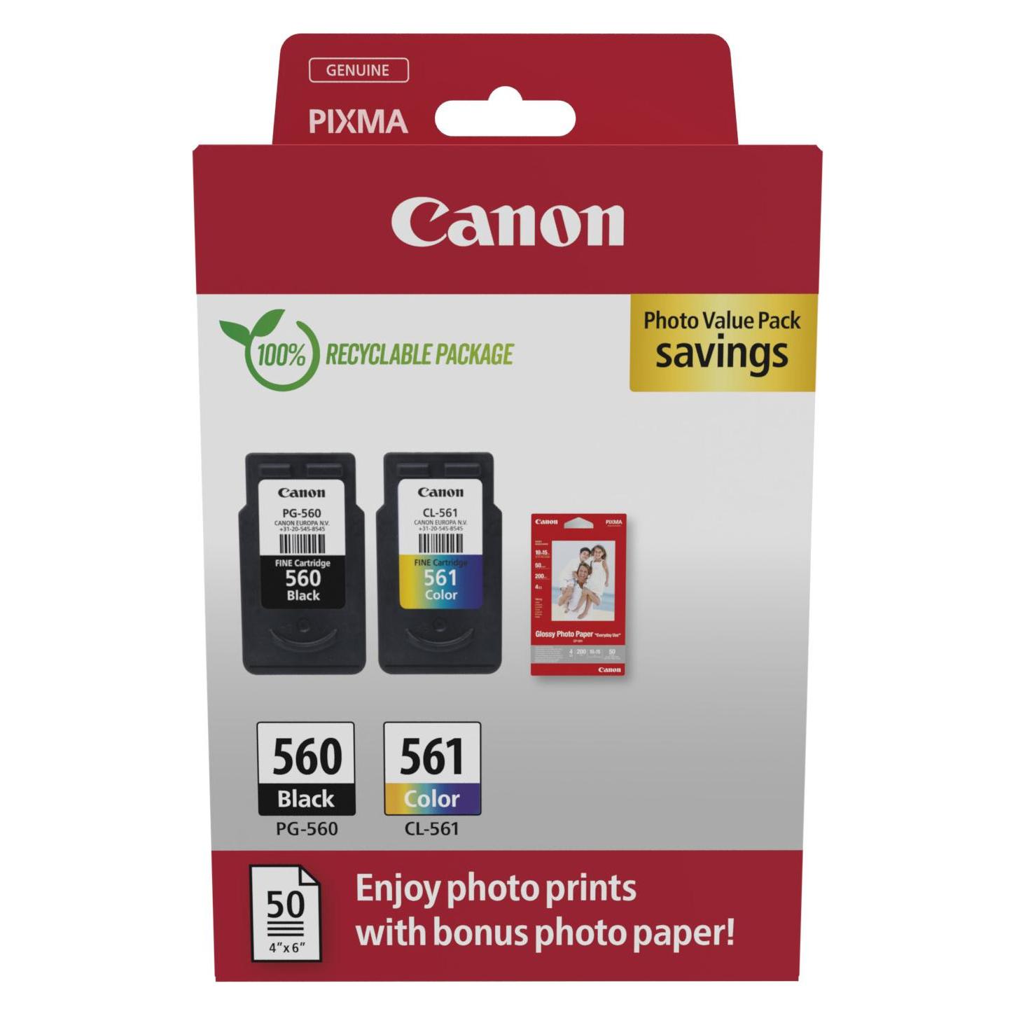 Canon PG-560/CL-561 (BK, C, M, Y) (3713C008)