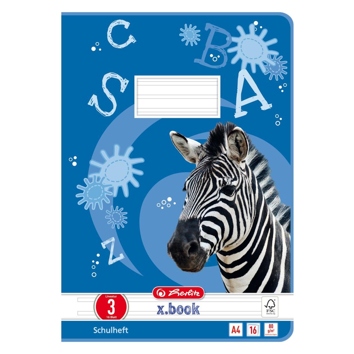 Herlitz Schulheft X-Book, DIN A4, Lineatur 3 (A4, Liniert, Kein Einband) (3321809)