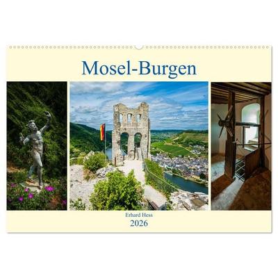 Mosel-Burgen (Wandkalender 2026 DIN A2 quer), CALVENDO Monatskalender