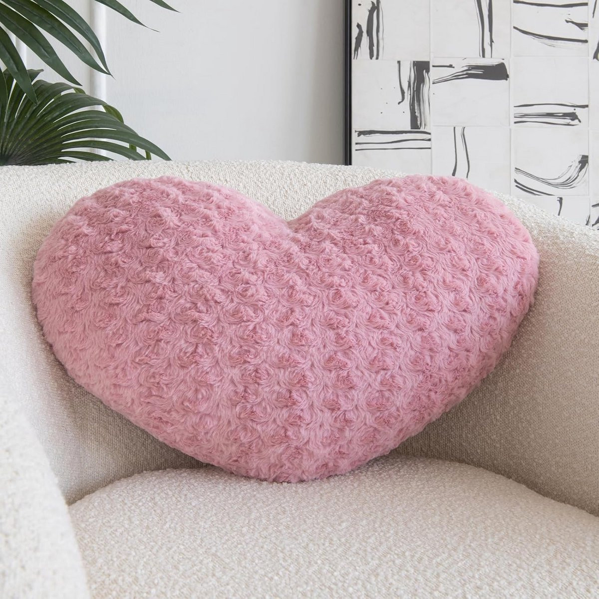 Hartkussen grijs roze B/D: 32,9 x 24,9 cm