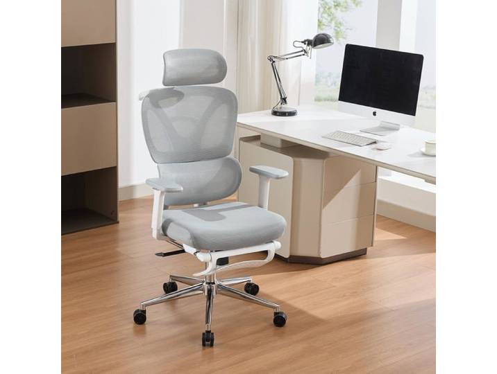 Chaise bureau ordinateur appuie-tête rembourré réglable soutien lombaire accoudoirs 3D chaise jeu bureau étude blanc