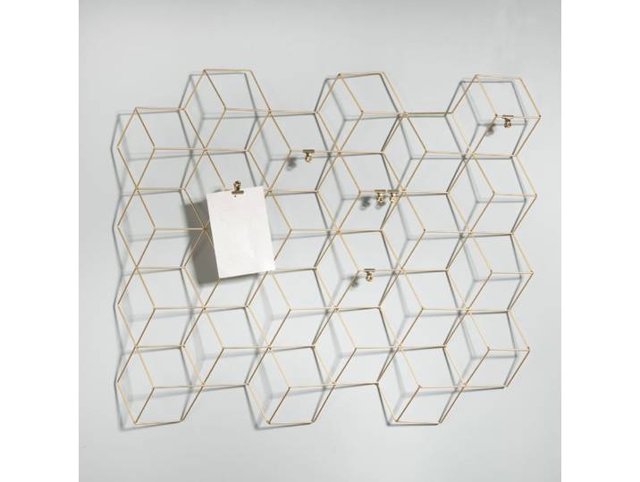 Reliefbild aus Stahl (3D) mit goldenem Draht, 74 x 63 cm