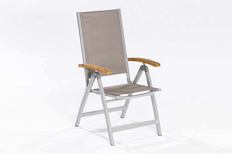 MERXXHANDELS Klappsessel Naxos 5 Pos Alu/Holz/Textilen 09223515