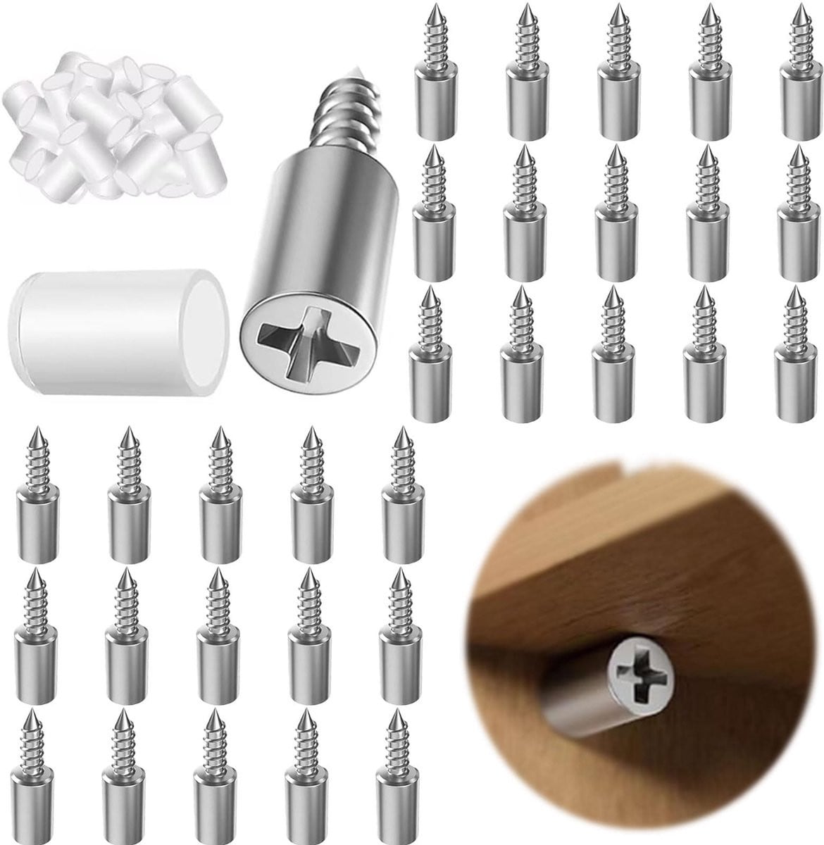 Dailygoods 30 stuks zelftappende plankdragers inclusief schroeven voor meubels en kasten