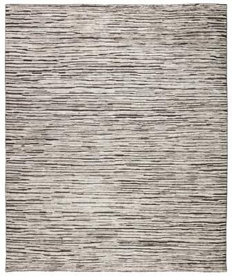 Juniper Home Welles Hand-Knotted Striped Dark Gray/ Ivory Area Rug