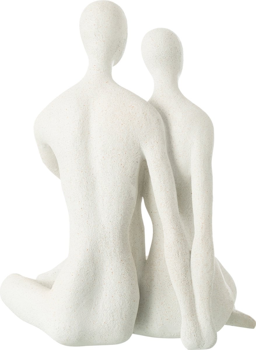 J-Line Decoratie Koppel Zittend Modern - Wit - Polyresin