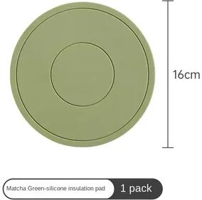 Youfap Market Thickened Silicone Coaster, High Temperature Resistant Round Mat, Microwave Oven Heat Insulation Placemat matcha Green
