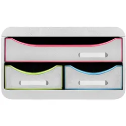 Exacompta 311913D 1x Exacompta, SMALL-BOX mit 3 Schubladen, Black Office - Regenbogen