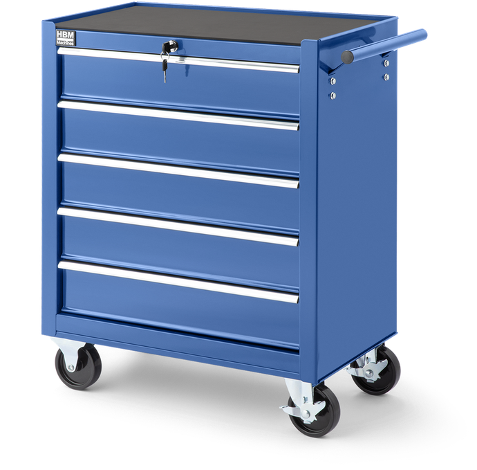 HBM carrello porta attrezzi 5 cassetti, 62 cm, blu