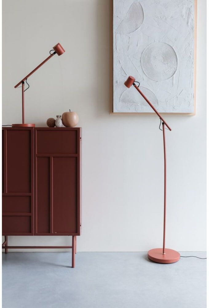BOITE A DESIGN Lampadaire design en métal rouge Rouge 58x120x25cm