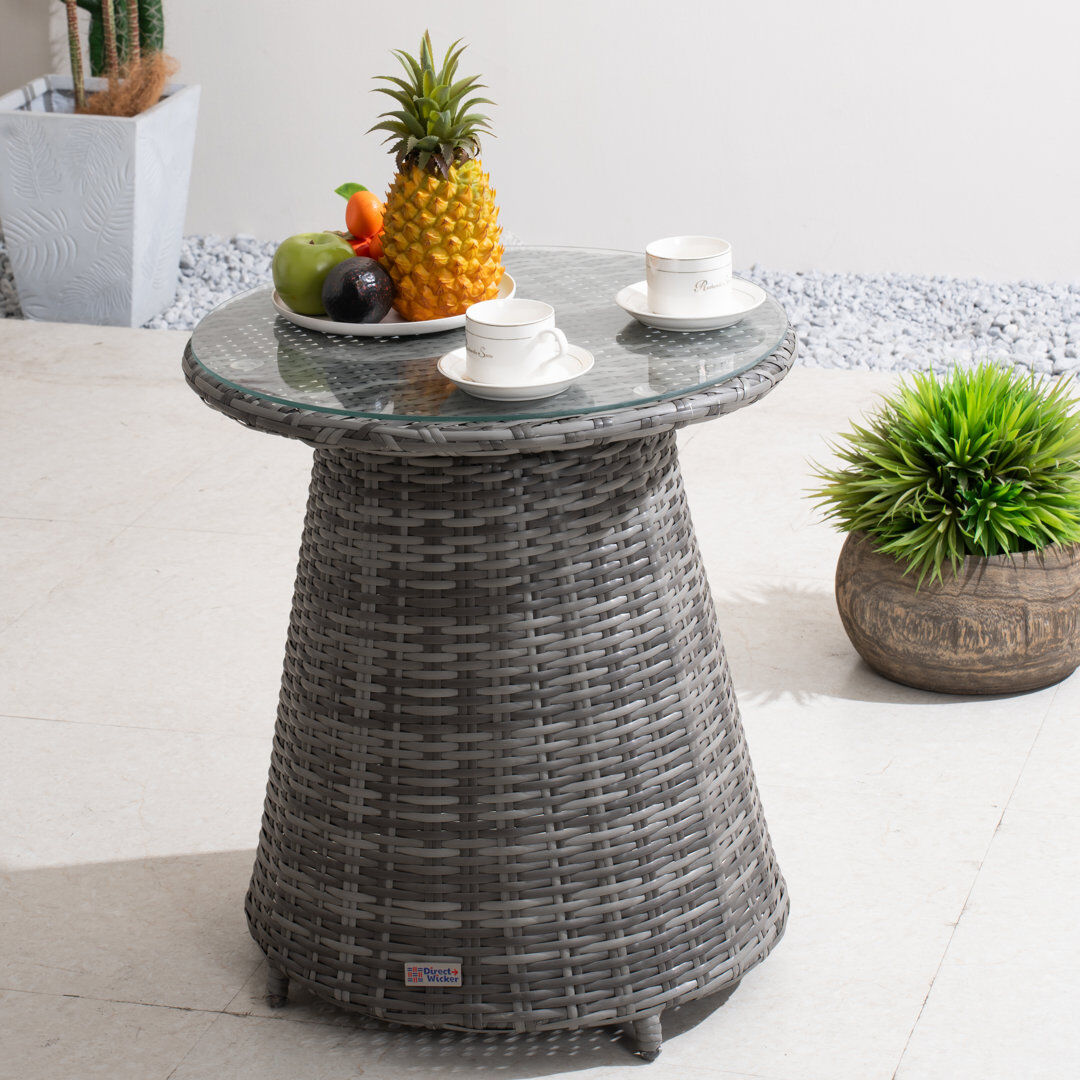 George Oliver Round 55Cm L Outdoor Side Table Grey
