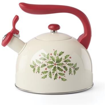 Lenox Holiday Metal Tea Kettle, Christmas