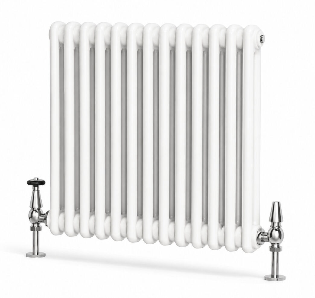 White Stone Uxbridge Horizontal Traditional Colosseum Radiator White 600mm H x 785mm W x 70mm D