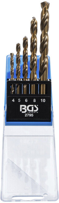 BGS Jeu de forets hélicoïdaux, HSS, 4 - 10 mm, 5 pièces ; BGS technic (2795)
