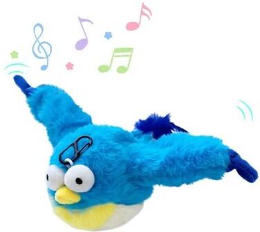 Uplift Treasures Interactive Flapping Bird Cat Toy With Catnip blue