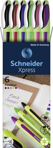 Schneider Schreibgeräte Tintenroller Fineliner Xpress 08 Karton-Etui 6 Stück 190086 6St.