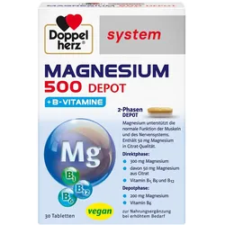 DOPPELHERZ Magnesium 500 Depot system Tabletten 30 St