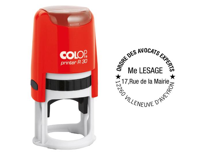 Colop Tampon encreur rond personnalisable Printer R30 - Rouge - 5 lignes
