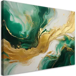 WANDBILD abstrakte marmorstruktur grünes gold