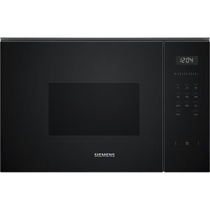 Siemens Mikrowelle iQ500, BF525LMB1, 800 W, Einbaumikrowelle, schwarz, mit Drehteller, Garraum 20 L