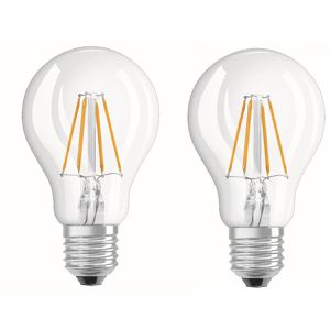 OSRAM LED-Lampe Base Classic A Filament, E27, 4W ersetzt 40W, warmweiß, 2 Stück
