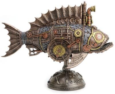 Veronese Design 12.2 in L Steampunk Submarine Melanocetus Supero Duo Poly Resin