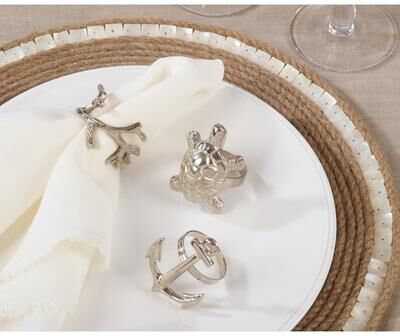 Saro Lifestyle Anchor Design Napkin Rings (Set of 4)