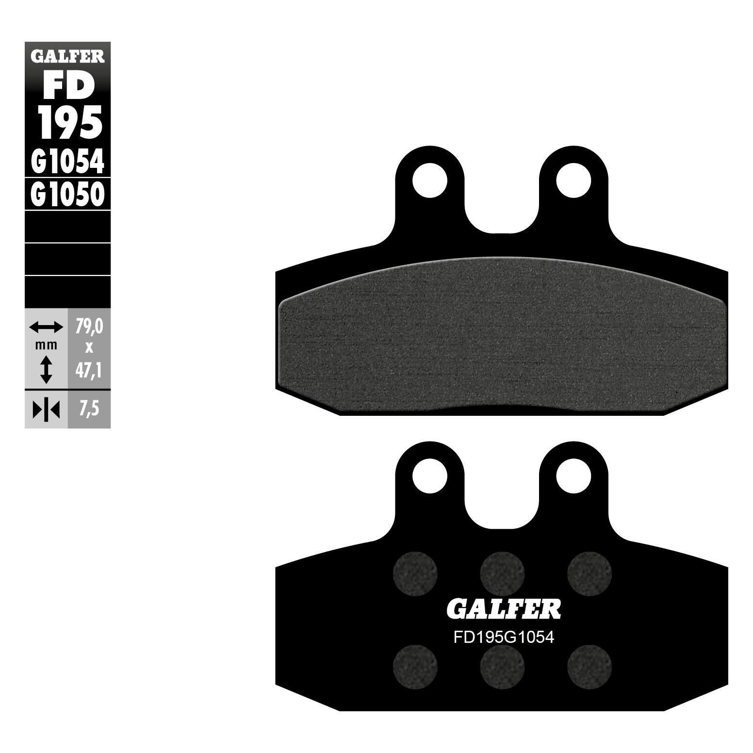 Galfer Bike GALFER Bremsbelag "FD195" G1054 - Organisch Standard, Satz, vorn (Organisch (Resin)) (FD195-G1054)