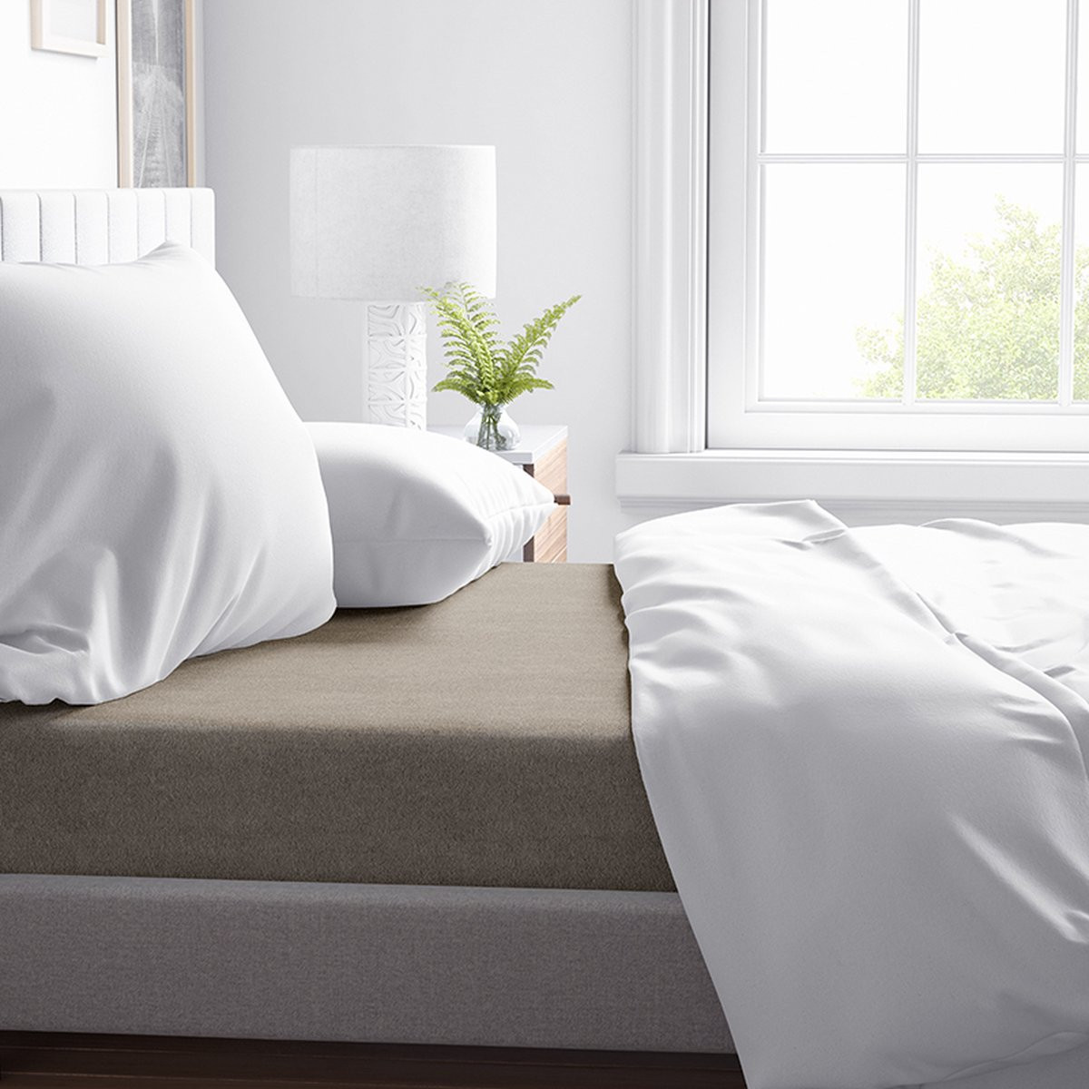 Dreamhouse Verwarmend Flanellen Laken voor Volwassenen - Taupe