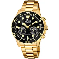 Lotus Hybrid Smartwatch (45 mm, Edelstahl, Gold, ohne SIM), Smartwatch
