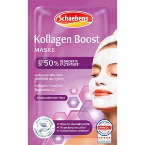 Schaebens Gesichtsmaske Kollagen Boost, gegen Falten, für trockene und normale Haut, je 5 ml, 2 Stück