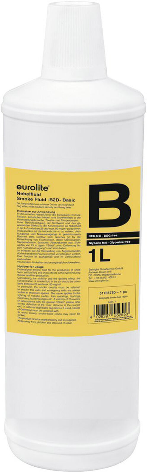 EuroLite Smoke Fluid -B2d- Basic Nebelfluid 1l