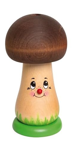 Kuhnert Drechslerei Houten Rookfiguur Paddenstoel, Bruin, Hoogte: 12 cm
