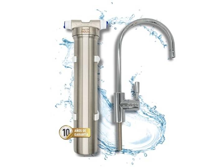 Ultra Purify Wasserfilter für Unterbau aus Edelstahl, Filterkapazität 300 l/h, umweltfreundlich, antibakteriell, Antikalk, bewahrt Mineralien im Wasser
