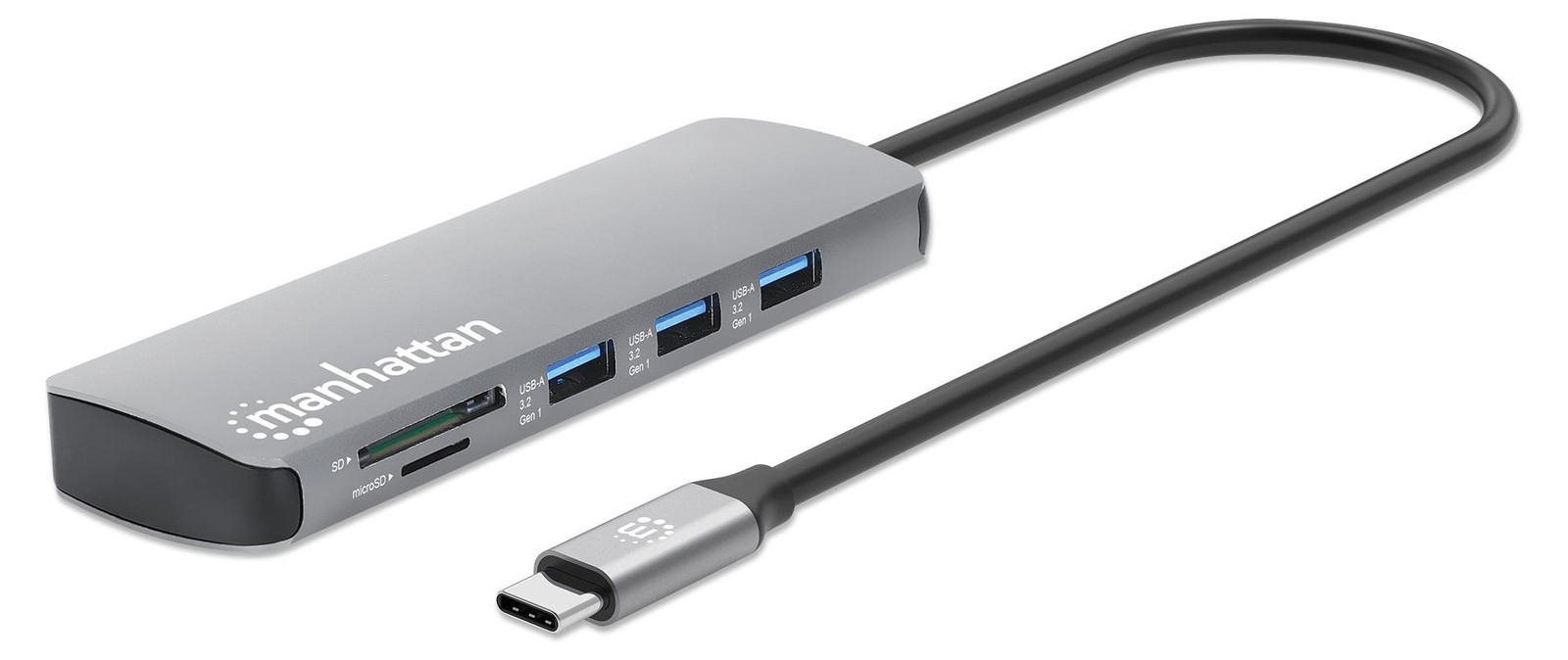 Manhattan 9-in-1 USB-C PD naar HDMI 4K dockingstation, grijs