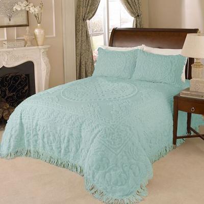 Beatrice Home Fashions/Bed Chenille Medallion Bedspread, Full / Double, Spa Blue