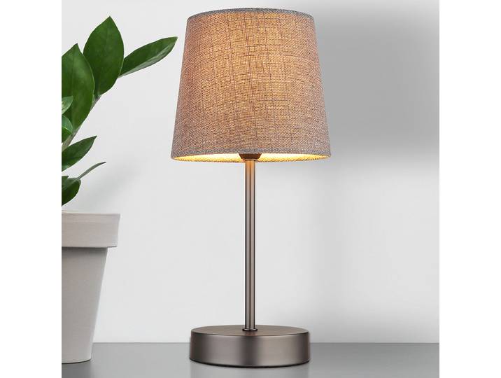 Tischleuchte Joris Typ A Ø 15cm Schwarz/Grau/Grau Flachgewebe E14