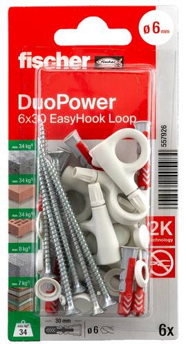 Fischer DuoPower 6x30 EasyHook Loop K (6) Dübelsortiment 557926 1 Set