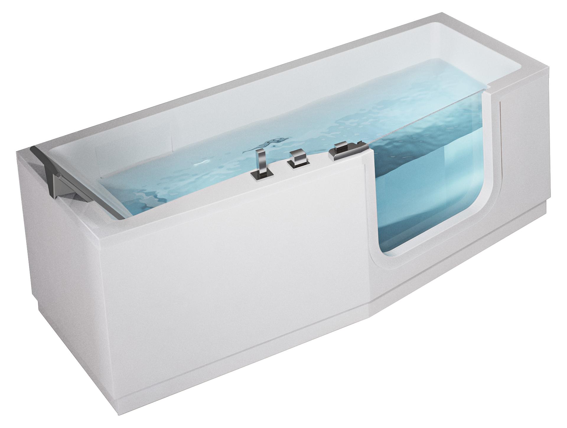 ELEGANZ Badewanne mit Tür/Seniorenbadewanne 170x70/80cm Ausführung Rechts