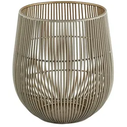 Windlicht   , gold , Metall , Maße (cm): H: 21  Ø: 18