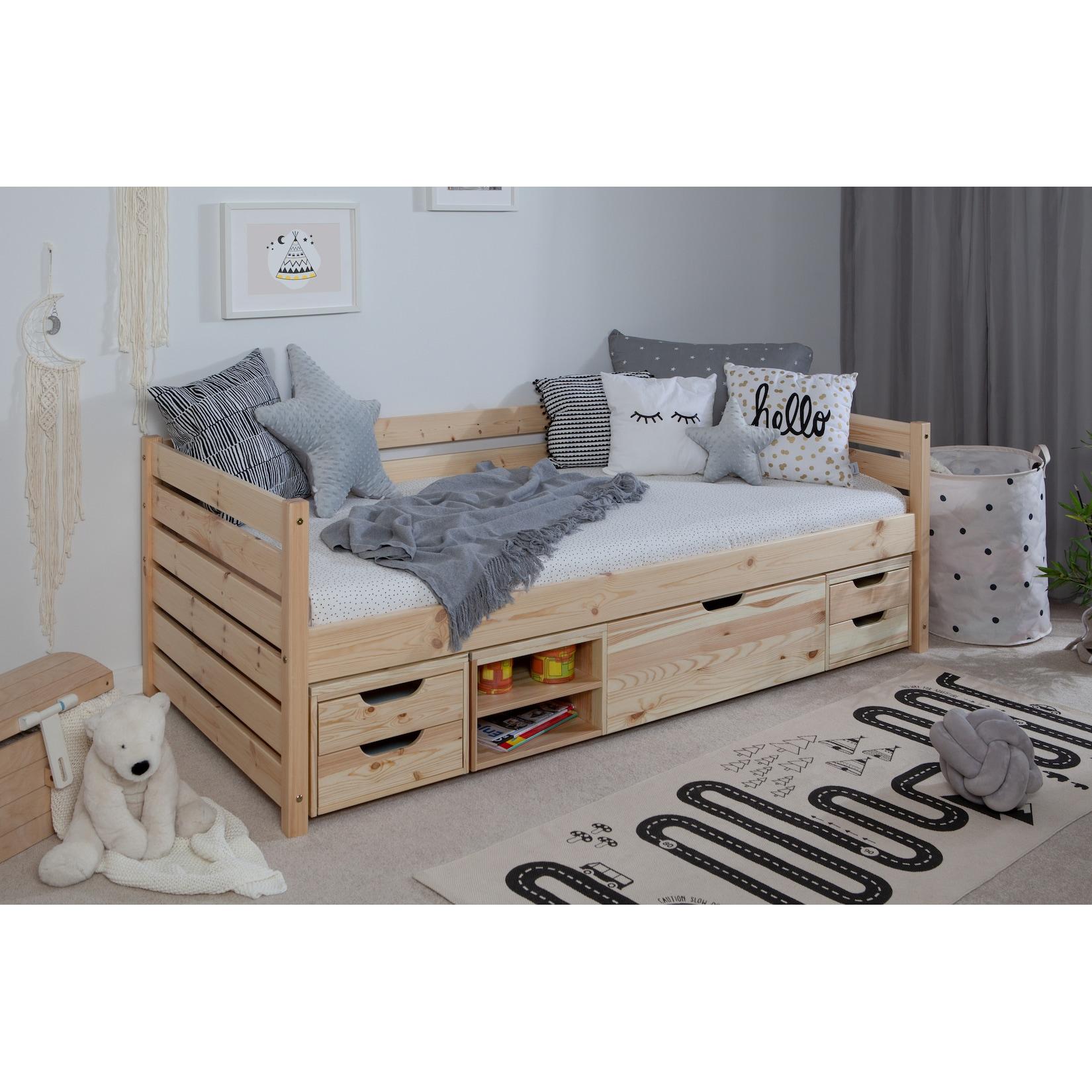 TiCAA Sofabett Naomi inkl. Funktionsschubkästen, 90x200