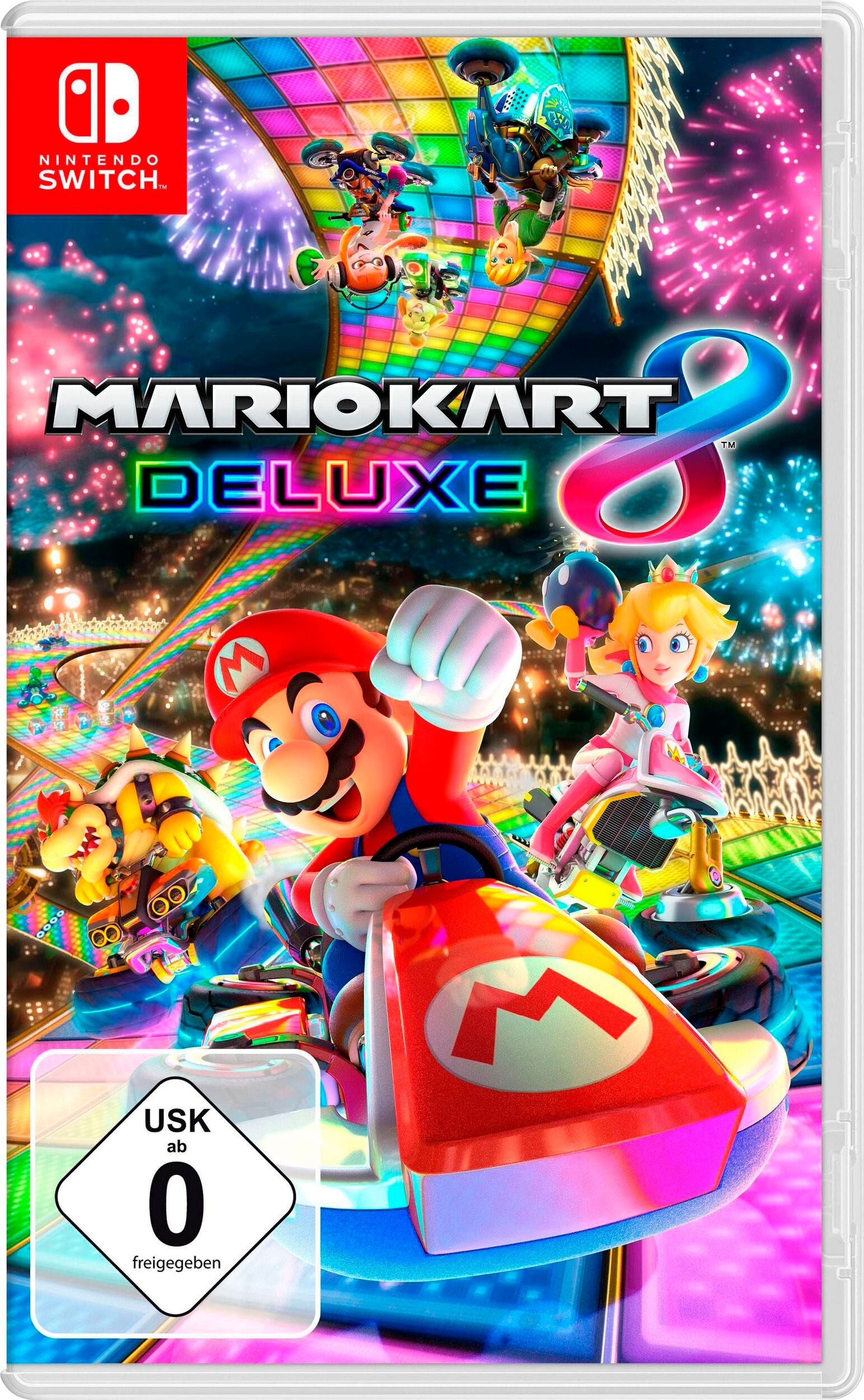 SWITCH Spielesoftware "Mario Kart 8 Deluxe + JoyCon Lenkrad", transparent (weiß, neutral), Nintendo Switch, Spielesoftware, Spielesoftware