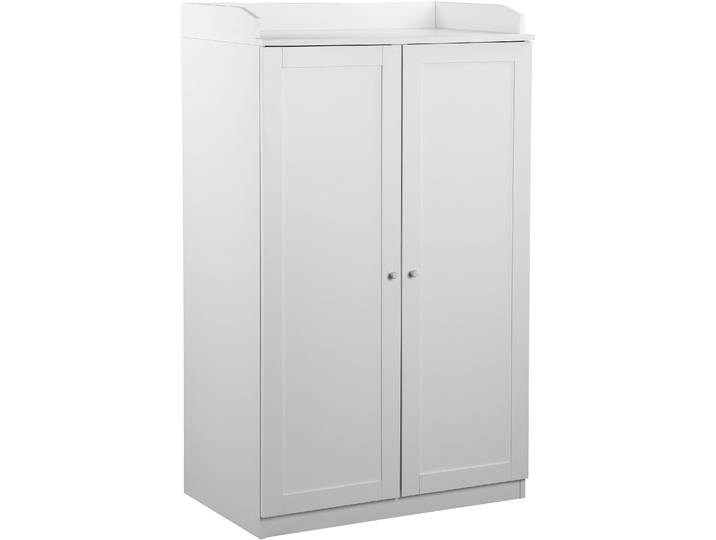 Sekretär GOODPRODUCT Aalborg , weiss (weiß), B:80cm H:134,5cm T:50cm, Sekretäre, Sekretär, PC-Schrank im Landhaus-Stil, Tastaturauszug, Stauraum, 80x134,5 cm