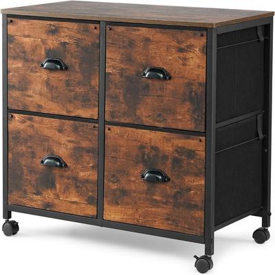 No "4 Drawers Mobile Fabric Lateral - 17.13""D x 33.46""W x 6.9""H"