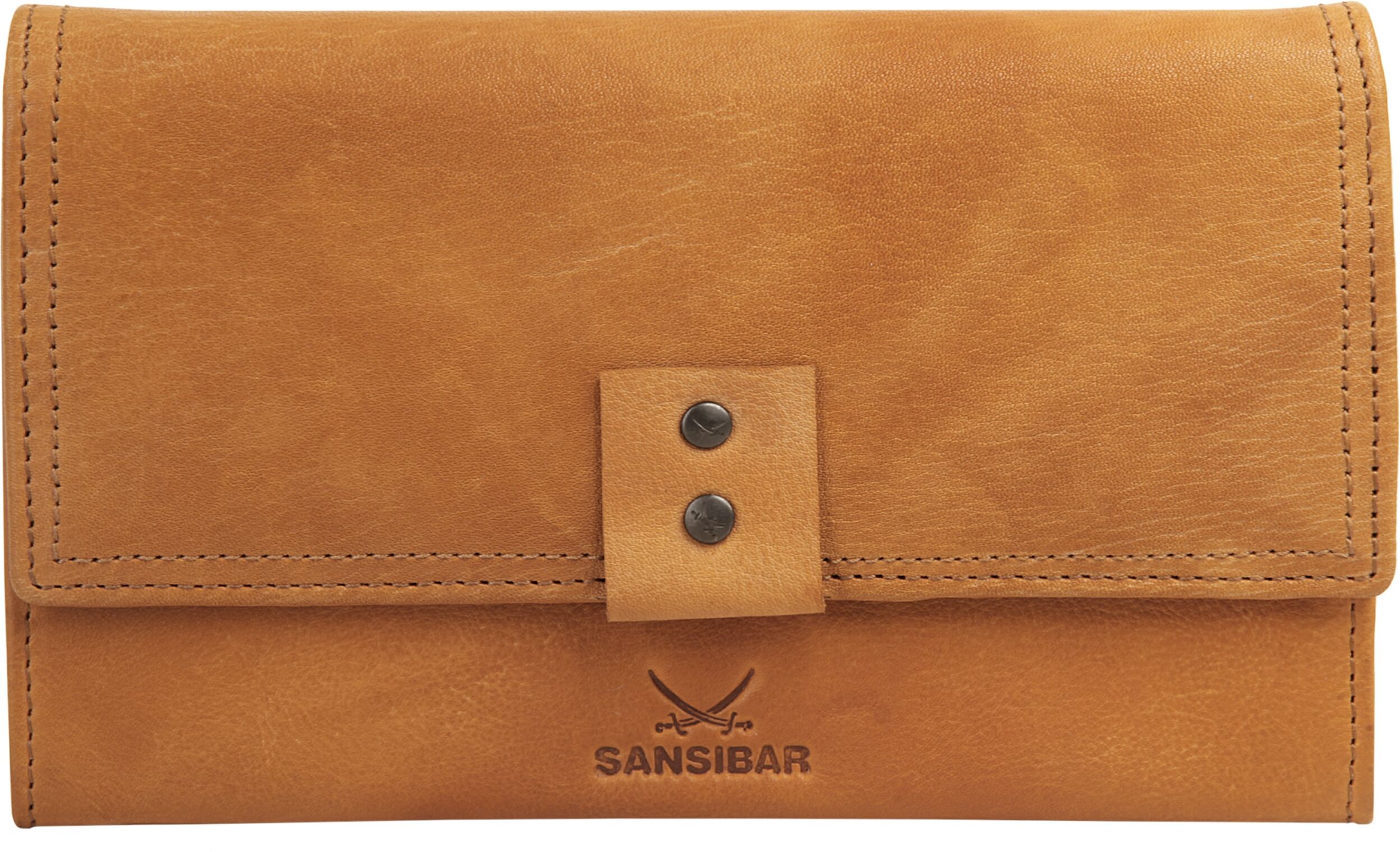 Geldbörse SANSIBAR "SANSIBAR Damen echt Leder", Damen, braun (cognac), Leder, Strukturmuster, Kleinlederwaren Geldbörse, echt Leder cognac Einheitsgröße