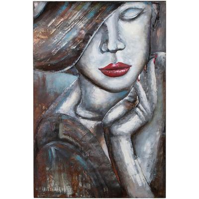 Metallbild CASABLANCA BY GILDE "Bild rechteckig Noblesse weiß H. 120 cm", weiß (farbe bild(er): weiß), B:80cm H:120cm T:6cm, Metall, Bilder