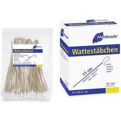 Meditrade® Wattestäbchen 15cm mittel Holz 1.000 St.